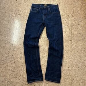Brave Star Selvedge True Straight Cone Denim Dark Wash Button Fly Jeans 32x34